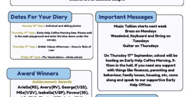 11th September Newsletter